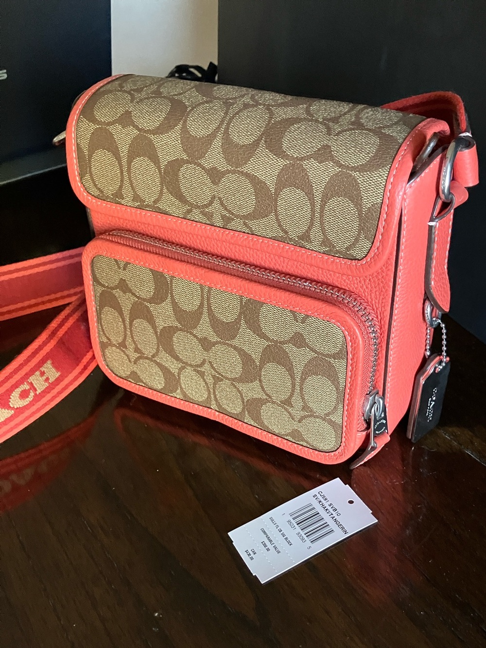 COACH Sullivan Crossbody 🆕 in Orange with Signature Canvas 🍊 - Picture 2 of 8